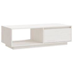 Greatstore Klubska mizica bela 110x50x33,5 cm trdna borovina