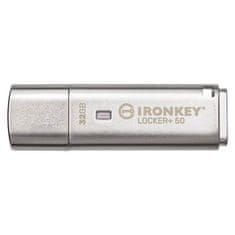 Kingston Ironkey Locker+ 50 USB ključ, 32 GB, 3.2 Gen1, 256bit enkripcija, kovinski