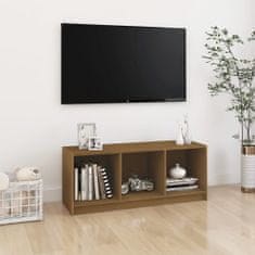 Vidaxl TV omarica medeno rjava 104x33x41 cm trdna borovina