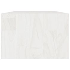 Vidaxl Klubska mizica bela 110x50x34 cm trdna borovina