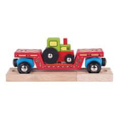 Bigjigs Rail Bigjigs železniški vagon s traktorjem + 2 tira