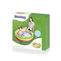 Bestway Napihljiv bazen rožnato-rumeno-zelene barve, premer 102 cm, višina 25 cm