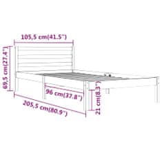 Vidaxl 810420 Bed Frame Solid Wood Pine 100x200 cm