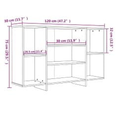 Vidaxl Komoda sonoma hrast 120x30x75 cm iverna plošča