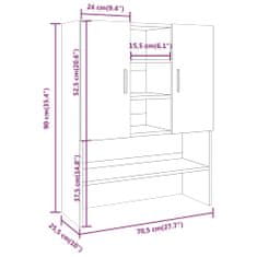 Vidaxl Omara za pralni stroj siva sonoma 70,5x25,5x90 cm