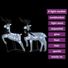 Vidaxl Božični severni jeleni 2 kosa beli 40 LED akril