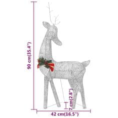 Vidaxl Božični severni jeleni 6 kosov srebrni hladno bela mreža