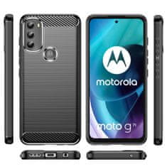 MG Carbon Case Flexible silikonski ovitek za Motorola Moto G71 5G, črna