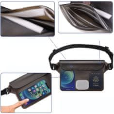 Tech-protect Waterproof Pouch nepremočljiva torba za mobitel, šedá/prosojen