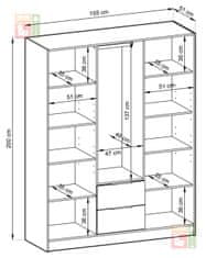 Trianova Garderobna omara Nelly 3D
