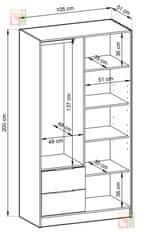 Trianova Garderobna omara Nelly 2D