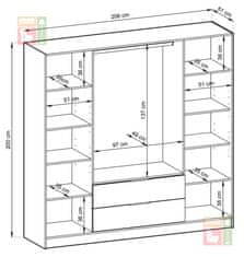 Trianova Garderobna omara Nelly 4D