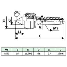 Vidaxl Vrtljiva centrirna konica MT2