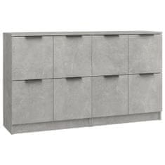 Vidaxl Komoda 2 kosa betonsko siva 60x30x70 cm konstruiran les