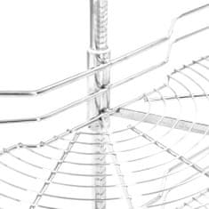 Vidaxl Kuhinjska košara 2-nadstropna srebrna 180 stopinj 75x38x80 cm