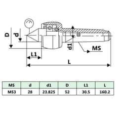 Vidaxl Vrtljiva centrirna konica MT3