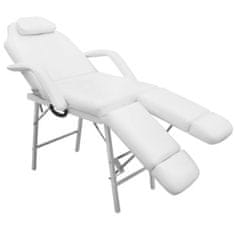Vidaxl Bela stol zdravljenja z nastavljivo nogo počiva