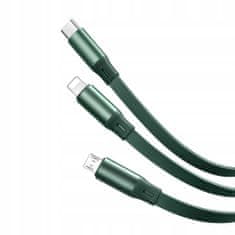 Mcdodo MCDODO IZVLEČNI TELEFONSKI KABEL ZA IPHONE/ MICRO USB/ USB-C 3V1 66W CA-1201