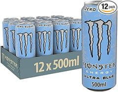 MONSTER ENERGY Ultra Blue energijska pijača, 0,5 l pločevinke, 12 kosov