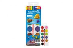 Vodne barve s čopičem Ocean World 12 barv/21 mm v plastični škatlici