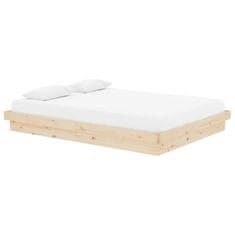 Vidaxl Posteljni okvir iz trdnega lesa 135x190 cm 4FT6