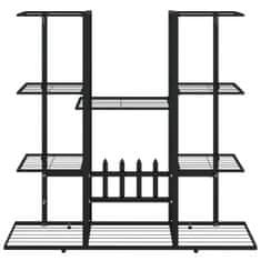 Vidaxl Stojalo za rože 94,5x25x89 cm črno železo