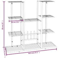 Vidaxl Stojalo za rože 94,5x25x89 cm črno železo