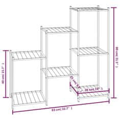 Vidaxl Stojalo za rože 83x25x80 cm črno železo