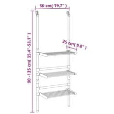 Vidaxl 3-nadstropno viseče stojalo za sušenje perila aluminij