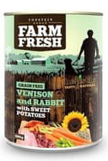 Farm Fresh Dog Venision&amp;Rabit+Sladki krompir konz. 800g