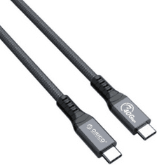 Orico TBZ4 kabel, USB-C v USB-C, Thunderbolt 4, 40Gb/s, 100W PD, 8K 60Hz, 0,3m, črn (TBZ4-03-GY-BP) - odprta embalaža