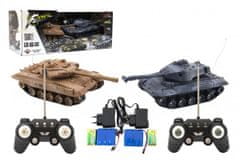 Teddies Tank RC 2pcs 25cm tank bitka + polnilni paket 27MHZ in 40MHz z zvokom s svetlobo