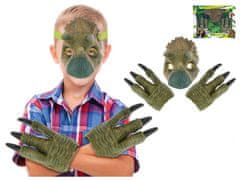 Mikro Trading Maska dinozavra, zelena, s kremplji