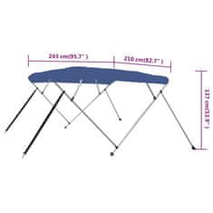 Vidaxl Bimini tenda s 4 loki modra 243x210x137 cm