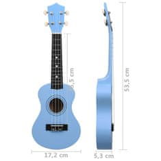 Vidaxl Otroški ukulele soprano s torbo baby moder 21"