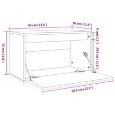 Vidaxl Stenska omarica črna 60x30x35 cm trdna borovina