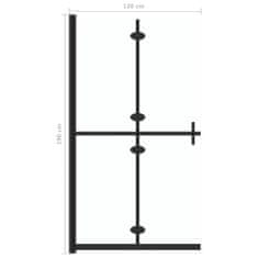 Vidaxl Zložljiva pregrada za tuš prozorno ESG steklo 120x190 cm