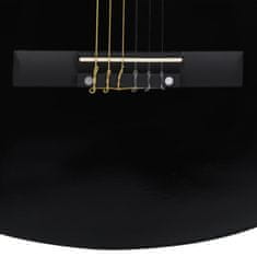 Vidaxl Klasična kitara za začetnike in otroke s torbo črna 1/2 34"