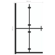 Vidaxl Zložljiva pregrada za tuš prozorno ESG steklo 100x190 cm