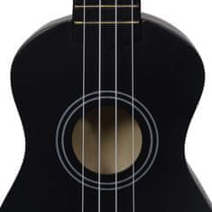 Vidaxl Otroški ukulele soprano s torbo črn 21"