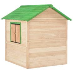 Vidaxl Otroška igralna hišica iz jelkinega lesa zelena