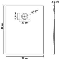 Vidaxl Kad za tuš SMC rjava 90x70 cm