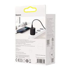 BASEUS Hitri polnilec USB-C 30W PD QC Super Si Pro USB-C črne barve