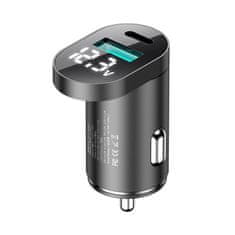 Joyroom Joyroom C-A17 hitri avtomobilski polnilec USB / USB tipa C 42,5 W Quick Charge, Power Delivery, AFC, SCP srebrna