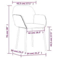 Vidaxl Jedilni stoli 2 kosa temno sivo blago in umetno usnje