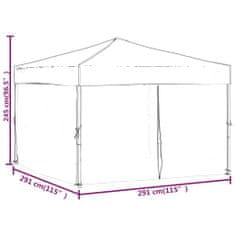 Vidaxl Zložljiv vrtni šotor s stranicami črn 3x3 m