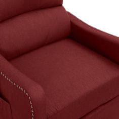 Vidaxl Električni zložljivi masažni stol, vinsko rdeča barva, tkanina