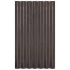Vidaxl Strešne plošče 12 kosov prašno barvano jeklo rjave 60x36 cm