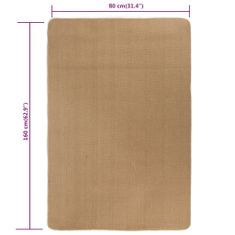 Vidaxl Preproga iz jute s podlogo iz lateksa 80x160 cm naravne barve