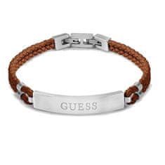 Guess Rjava usnjena zapestnica Malibu JUMB01346JWSTBWT/U